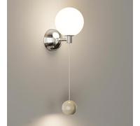 KBUUKYYXouy Appliques murales for chambre à coucher Crème Vent Sphérique Chevet Créativité Nordique Chrome Métal Couloir Verre Chambre for Allée Salon (Rouge foncé)(Milk Coffee Color)