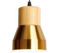 KBUUKYYXouy Lampe suspendue moderne de couleur Macaron, lustre décoratif en bois simple, mini plafonnier mignon, abat-jour métal coloré, luminaires d'éclairage domestique for salle à manger(Gold)