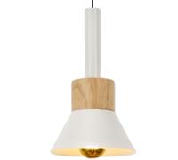 KBUUKYYXouy Lampe suspendue simple d'intérieur de 5, pouces, petite lampe Macaron, moderne avec abat-jour en métal, décoration bois, plafonnier coloré for chambre à coucher, salon, couloir(White)