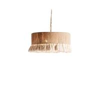 KBUUKYYXouy Lustre bohème côtier en rotin et corde de chanvre, suspension ronde en grand panier tressé, lampe suspendue pour chambre à coucher, îlot de cuisine, salle à manger ou restaurant.