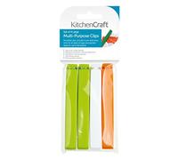 KC BLUE Kitchen Craft - Grandes Pinces en Plastique pour Sachets, Lot de 4, 11 cm