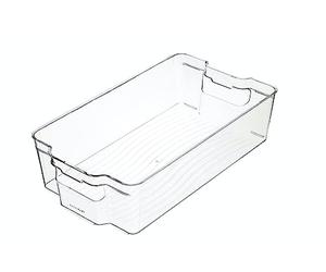 KC BLUE KitchenCraft - Bac de Rangement pour Réfrigérateur, Plastique Transparent, 21 x 37,5 x 10 cm