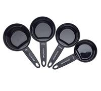 KC BLUE KitchenCraft Lot de 4 Cups de Mesure Magnétiques Emboîtables, Noir