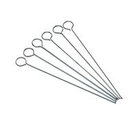 KC BLUE KitchenCraft - Piques à Brochettes Plates en Acier Inoxydable, 20 cm, Lot de 6