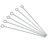 KC BLUE KitchenCraft - Piques à Brochettes Plates en Acier Inoxydable, 30 cm, Lot de 6