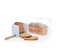 KC BLUE KitchenCraft Stay Fresh Boîte à Pain Extensible en Plastique avec Trancheur de Pain