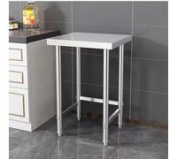 KCCRHIN Table INOX De Travail, Table De Préparation des Aliments en Acier Inoxydable, Meuble De Rangement des Aliments, Plan De Travail pour Cuisine Restaurant Atelier Garage,60x50x80cm