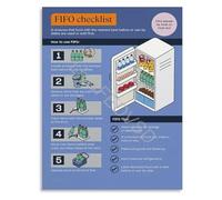 KCDFDVJFBM FIFO Checklist Food Storage Poster First In First Out Inventory Guide Canvas Wall-Art for Kitchen and Restaurant Decor(Unframed,12x18inch(30x45cm))