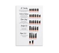 KCDFDVJFBM Nail Lover Gift Poster Ultimate Nail Art and Shape Selection Chart Canvas Art for Beauty Room Decor(Framed,16x24inch(40x60cm))