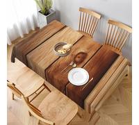 KCGSDEGV Nappe rectangulaire en bois marron imprimée 228 x 152 cm - Résistante à l'eau - Nappe lavable pour la cuisine et la salle à manger