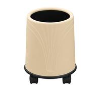 KCHFEVQ Corbeille à Déchs sur Rltes Légère Corbeille à Déchs Base Noire Stable Pbelle Cylindrique Effilée pr, lon, Chambre à Ccher, Beige
