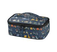 Kcldeci Boîte à déjeuner pour enfants Motif véhicules motorisés Noir | Boîte à déjeuner isotherme pour enfants, garçons et filles