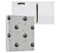 Kcldeci Lot de 2 classeurs à 3 anneaux, couverture rigide, anneaux ronds de 3,8 cm avec poches intérieures, pour l'école, le bureau, les cartes de recettes