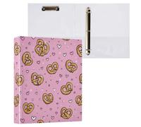 Kcldeci Lot de 2 classeurs à couverture rigide à 3 anneaux, imprimé bretzel de dessin animé, 3,8 cm, 200 feuilles pour bureau/maison/rentrée scolaire