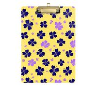Kcldeci Porte-bloc en acrylique de format A4 pour salle de classe, infirmière, trèfle sur planche à clip jaune pour fournitures de bureau, école, doré, 30,5 x 22,9 cm