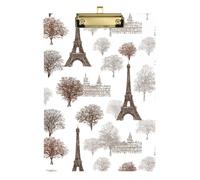Kcldeci Porte-bloc en acrylique format A4 pour salle de llaitement, château de Paris Tour Eiffel, panneau à pince pour fournitures de bureau, école, doré, 30,5 x 22,9 cm