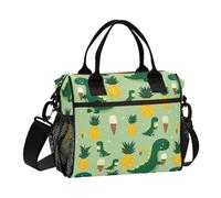 Kcldeci Sac à déjeuner isotherme pour enfants, filles, garçons, ananas, dinosaures, petits sacs bento pour l'école, le pique-nique, taille S