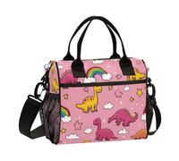 Kcldeci Sac à déjeuner isotherme pour enfants, filles, garçons, dinosaures et arc-en-ciel, sacs bento pour l'école, le pique-nique, taille M