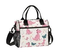 Kcldeci Sac à déjeuner isotherme pour enfants, filles, garçons, dinosaures, papillons, petits sacs bento pour l'école, le pique-nique, taille S
