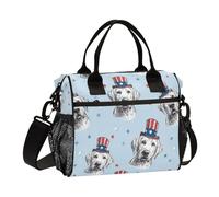 Kcldeci Sac à déjeuner isotherme pour enfants, filles, garçons, labrador, oncle Sam chapeau, enfants, étudiants, petits sacs bento pour l'école, le pique-nique, taille S