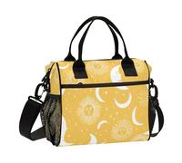 Kcldeci Sac à déjeuner isotherme pour enfants, filles, garçons, lune blanche et soleil, petits sacs bento pour l'école, le pique-nique, taille S