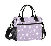Kcldeci Sac à déjeuner isotherme pour filles et garçons, étoile blanche sur violet, petits sacs bento pour l'école, le pique-nique, taille S