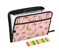 Kcldeci Trieur extensible Bananes et nœuds jaunes | Organiseur accordéon à 13 poches, format A4, format lettre, documents, reçus, classeur accordéon