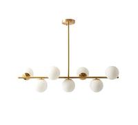 KCO Lampe Suspendue pour îlot de Cuisine Moderne, Suspension à 7 Lumières, Lustre en Globes de Verre Blanc Pour Salon, Salle à Manger et îlot de Cuisine