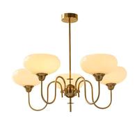 KCO Lighting Lustre Vintage Doré Lustre Moderne 5 Lumières Boule avec Abat-jour Lisse Lustre Spoutnik Suspension Plafonnier Salle à Manger pour Salon Chambre