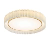 KCO Plafonnier LED semi-encastré en tissu - Or brossé vintage - Lampe traditionnelle pour chambre à coucher