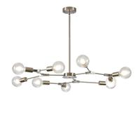 KCO Sputnik Plafonnier encastré 9 lumières Nickel brossé Sans abat-jour
