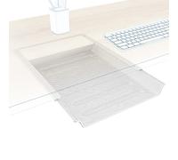 KD Essentials - Tiroir de bureau, range les documents A4 et les fournitures discrètement, tiroir de rangement pour bureau à domicile - métal blanc