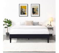 KD - Sommier 120x190 cm Tapissier dhoussable housse lavable noir Pieds en 20 cm 2 x 13 Lattes - opale- revetement Tissu 100...