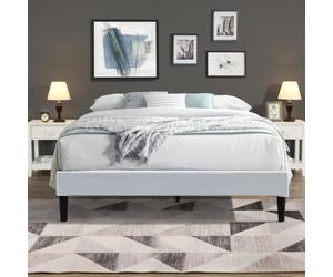 KD - Sommier 140x200 cm Tapissier dhoussable housse lavable Blanc Pieds en 20 cm 2 x 13 Lattes - anna- revetement Tissu...