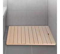 KDDEON Tapis de Bain en Bois Rectangulaire Antidérapant,Caillebotis de Douche,Tapis de Séchage,Tapis de Cuisine,Design à Lattes,avec Pieds Antidérapants,pour Seuils,Sauna,Baignoire (30x70cm/12x28in)