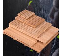 KDDEON Tapis de Bain en Bois Rectangulaire,Tapis de Bain en Bambou Carré,Caillebotis de Douche Antidérapant et Résistant à l'eau,Conception à Lattes,Tapis de Douche Polyvalent (30x70cm/12x28in)