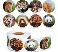 kdjsic Autocollant Animal Zoo Réaliste Safari Animal Jungle 500Pcs par Rouleau pour Enfants
