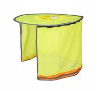 Kdjuope Chapeau de Protection Solaire avec Bord Extra Large Rideau pour Nuque Attache Casque Universelle Matériau Polyester, Jaune Vif, Fermeture Éclair, 1 Mètre, Élastique, Jaune Vif