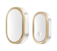 Kdjuope Sonnette sans Fil Bell Chime avec Réglage LED Étanchéité Installation Pratique Adaptée Aux Seniors Maisons Bureaux Appartements Hôtels Bo, Or