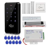 KDL Système de contrôle d'accès de Porte Contrôleur de Clavier RFID étanche IP68, Alimentation DC12V, Serrure magnétique électrique 180kg / 350lbs avec Support Z&L, proximité 125KHz pour la Maison