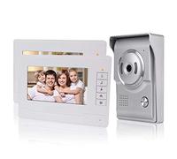 KDL Video Intercom Système d'interphone vidéo Intelligent Téléphone de Porte vidéo Sonnette 7 Pouces, Caméra IR extérieure étanche avec Moniteur pour la Maison (2 Moniteur)
