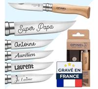 KDO MAGIC Couteau Opinel N°8 Personnalisé Acier inoxydable Étuis inclus