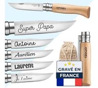 KDO MAGIC Couteau Opinel N°8 Personnalisé Acier inoxydable Pochon inclus
