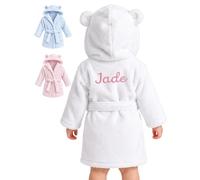 KDO MAGIC Peignoir bébé Personnalisé avec un prénom brodé | Idée cadeau naissance, fille, garçon, noël | Robe de chambre personnalisable | Polaire Douce et Moelleuse | Peignoir chaud