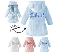 KDO MAGIC Peignoir bébé personnalisé avec un prénom | Idée cadeau | Robe de chambre personnalisable | Personnaliser | Broder | Bébé | Cadeau naissance | Fille | Garçon | Noël