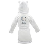 KDO MAGIC Peignoir de chambre personnalisée pour bébé couleur blanc | Idée cadeau naissance | Peignoir doux | Garçon | Fille | Personnaliser | Anniversaire