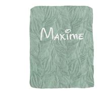 KDO MAGIC Plaid personnalisé avec prénom brodé 125 x 150cm Bleu Vert Pâle | Idée cadeau | Couverture polaire | Personnaliser | Plusieurs couleurs | Anniversaire | Noël | Fête des mères | Maman | Mamie