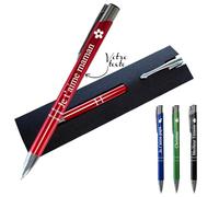 KDO MAGIC - Stylo Personnalisé Acier Inoxidable (Rouge) | Idée cadeau pour tous, collègue, entreprise, bureau | Crayon personnalisable gravé avec prénom