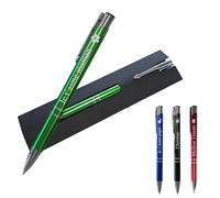 KDO MAGIC - Stylo Personnalisé Acier Inoxidable (Vert) | Idée cadeau pour tous, collègue, entreprise, bureau | Crayon personnalisable gravé avec prénom