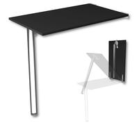KDR Table Murale Pliante Bureau Plateau de Table 80x50 cm en Noir Table Pliante Table de Salle à Manger Table de Cuisine pour Le Mur Hauteur de la Table 74 cm pour Le Montage Mural